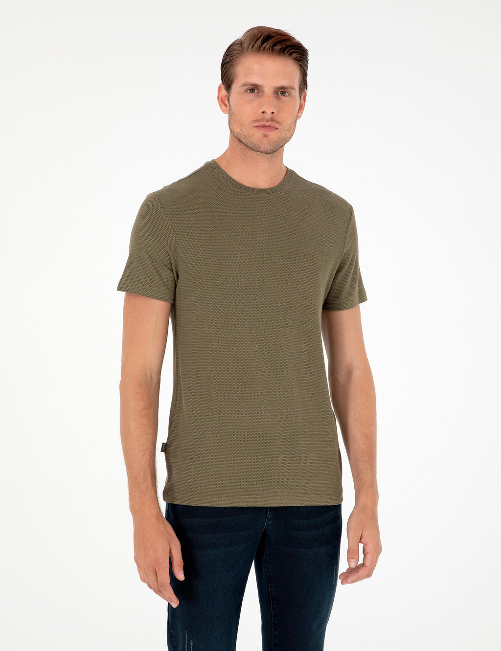 Haki Slim Fit Basic Ti__rt - Pierre cardin фото 8