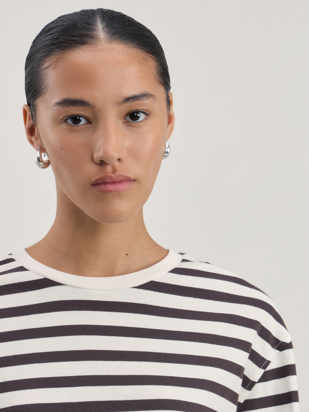 Лонгслив в полоску из хлопка / Zarina  фото 6