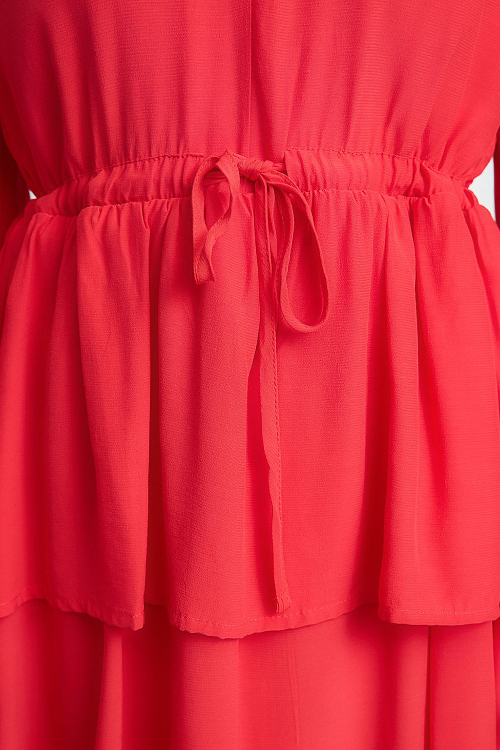 K?rm?z? More Sustainable Duz Kesim Genis Kal?p Mini Dokuma Elbise TWOAW25EL00564 - Trendyolmilla фото 4