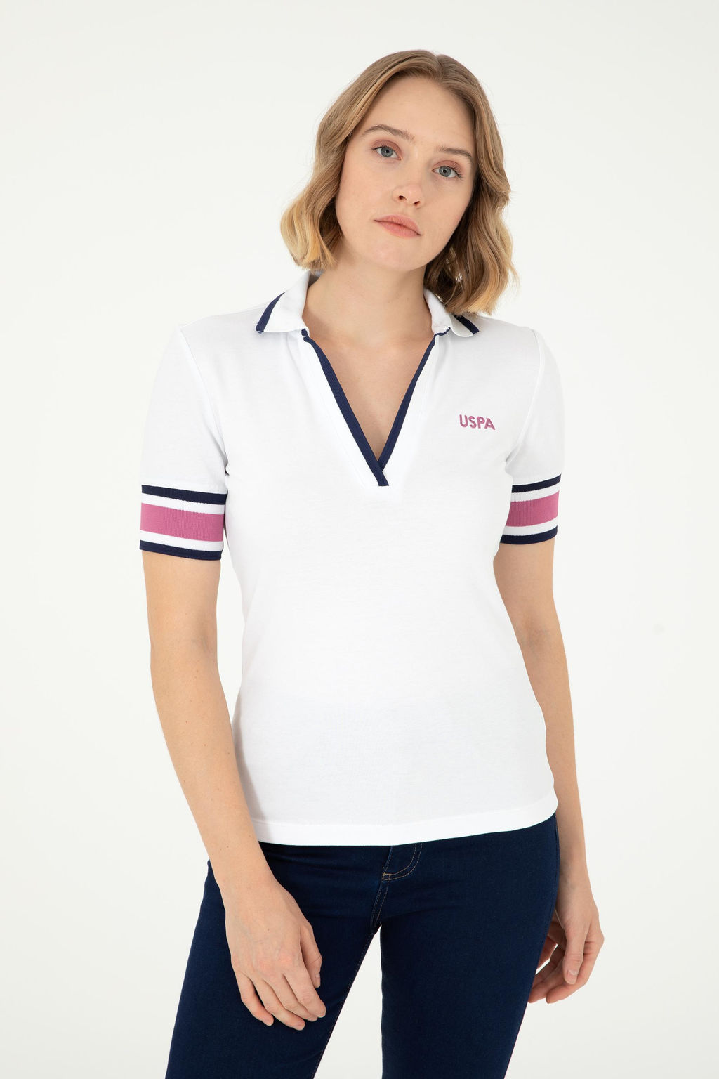 Женская белая футболка Неожиданная скидка в корзине - U.s. polo assn фото 3