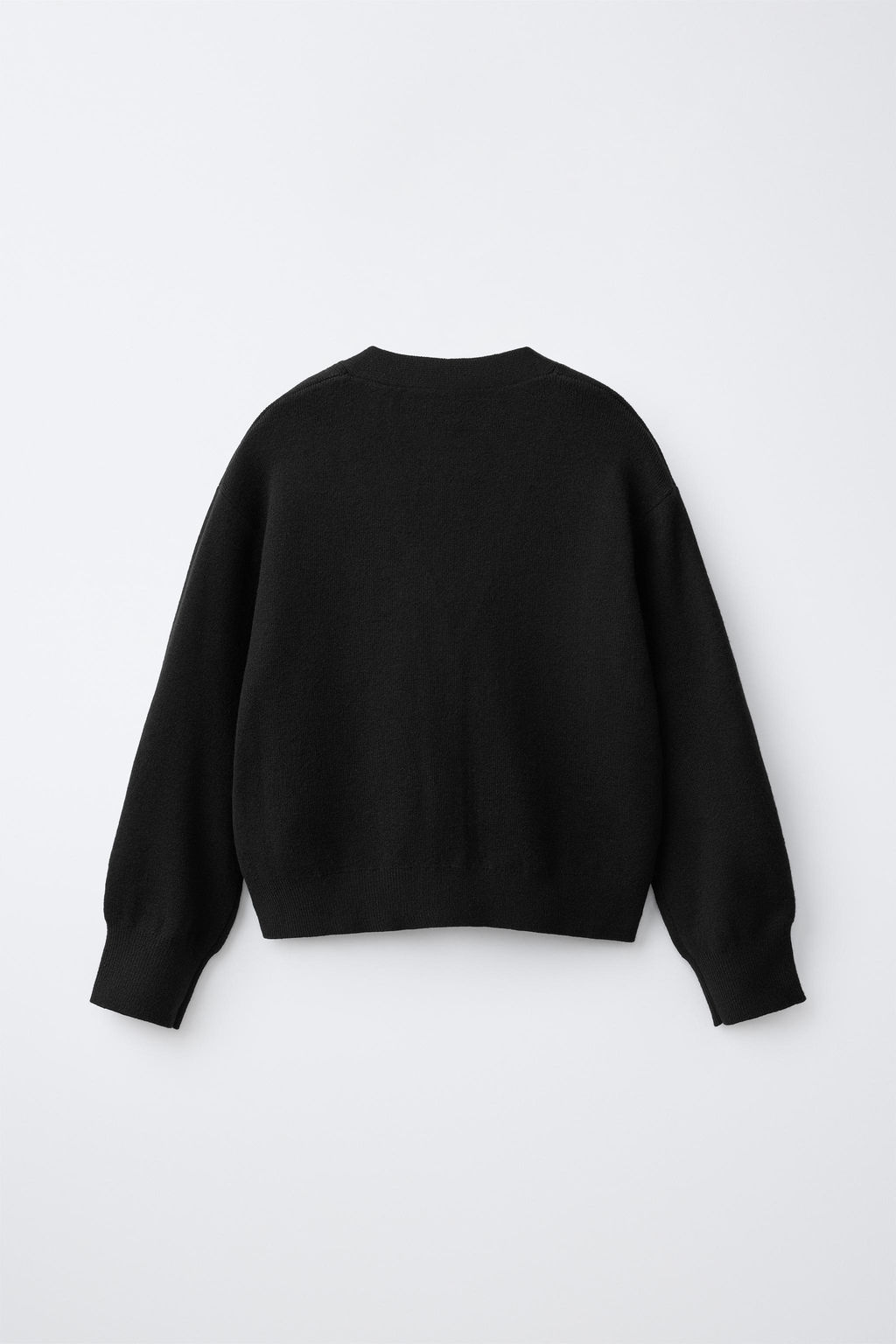 CHAQUETA PUNTO CUELLO PICO / Negro - Zara фото 3