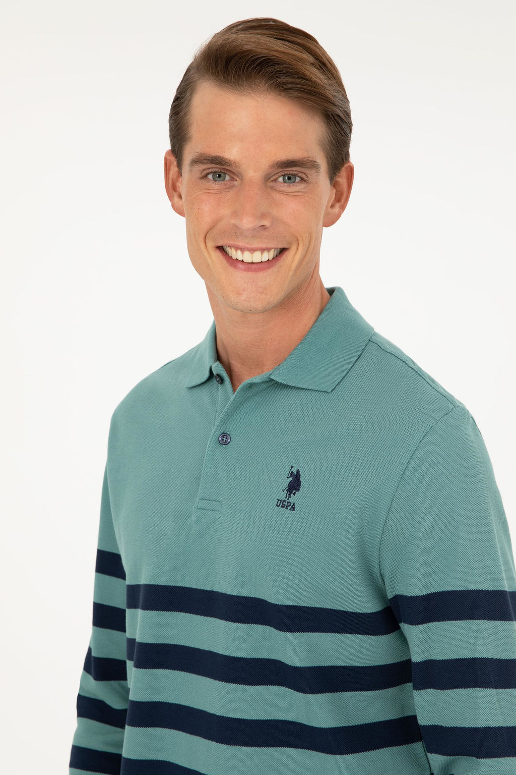 Свитшот мужской U.S. Polo Assn. хлопок мятный фото 2
