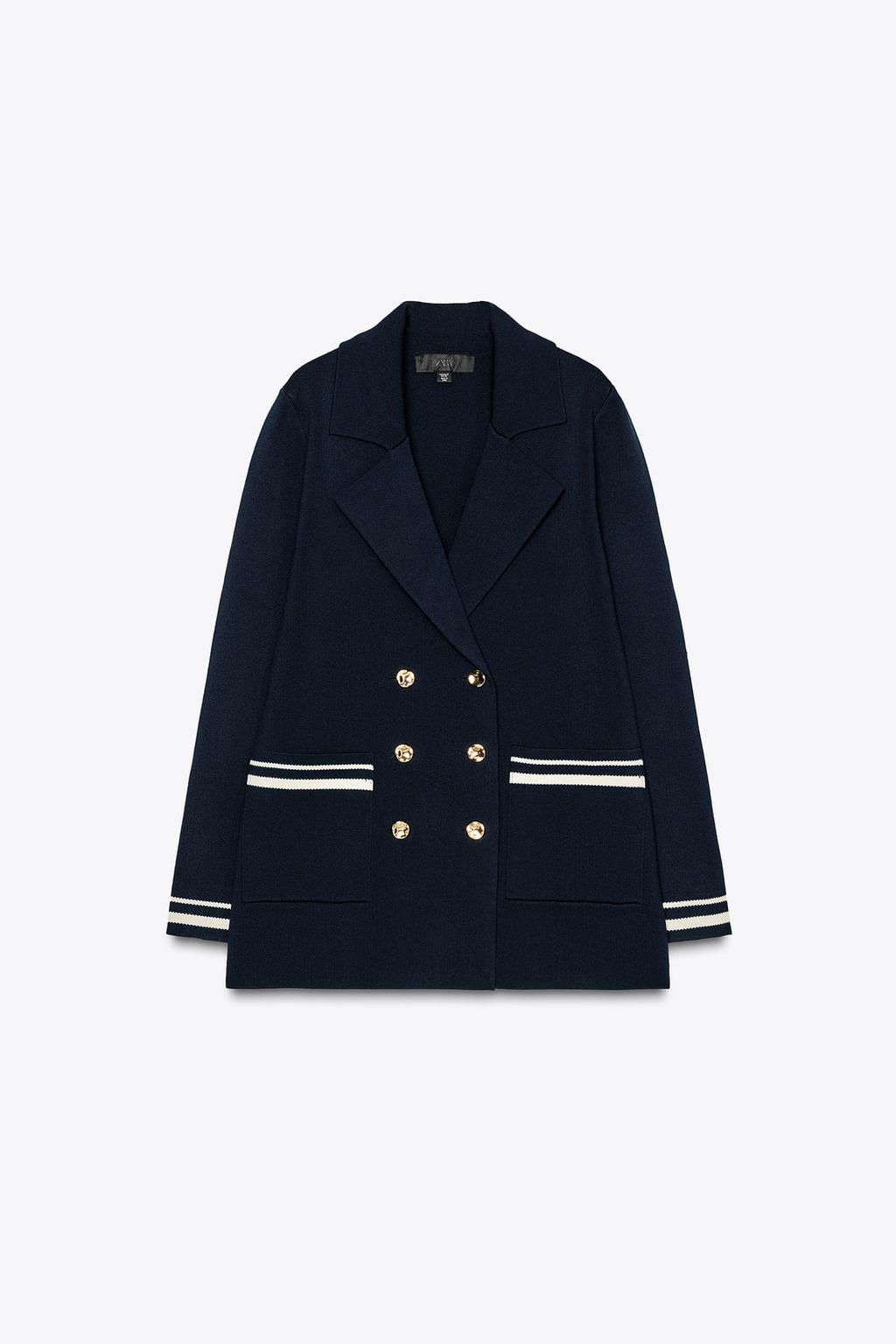DOUBLE-BREASTED KNIT BLAZER - Zara фото 4