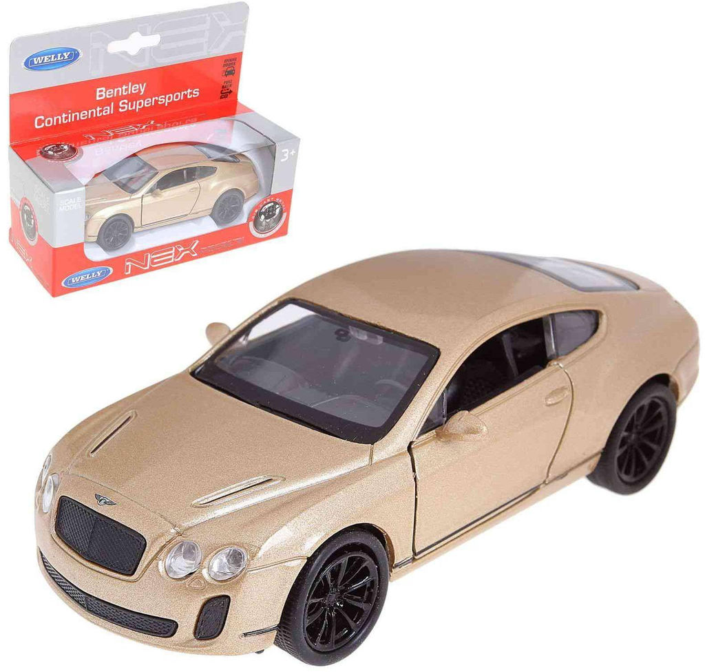 Welly. Машинка 1:38 "Bentley Continental Supersports", металл, пруж. мех., цвет в ассорт. арт.43623W