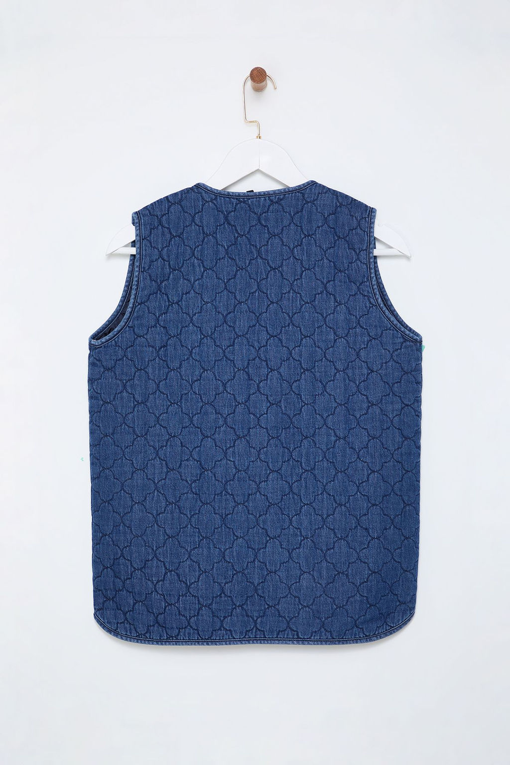 Trendyolmilla Mavi Onden Baglamal? Kapitone Denim Yelek TWOSS25YE00000  фото 7