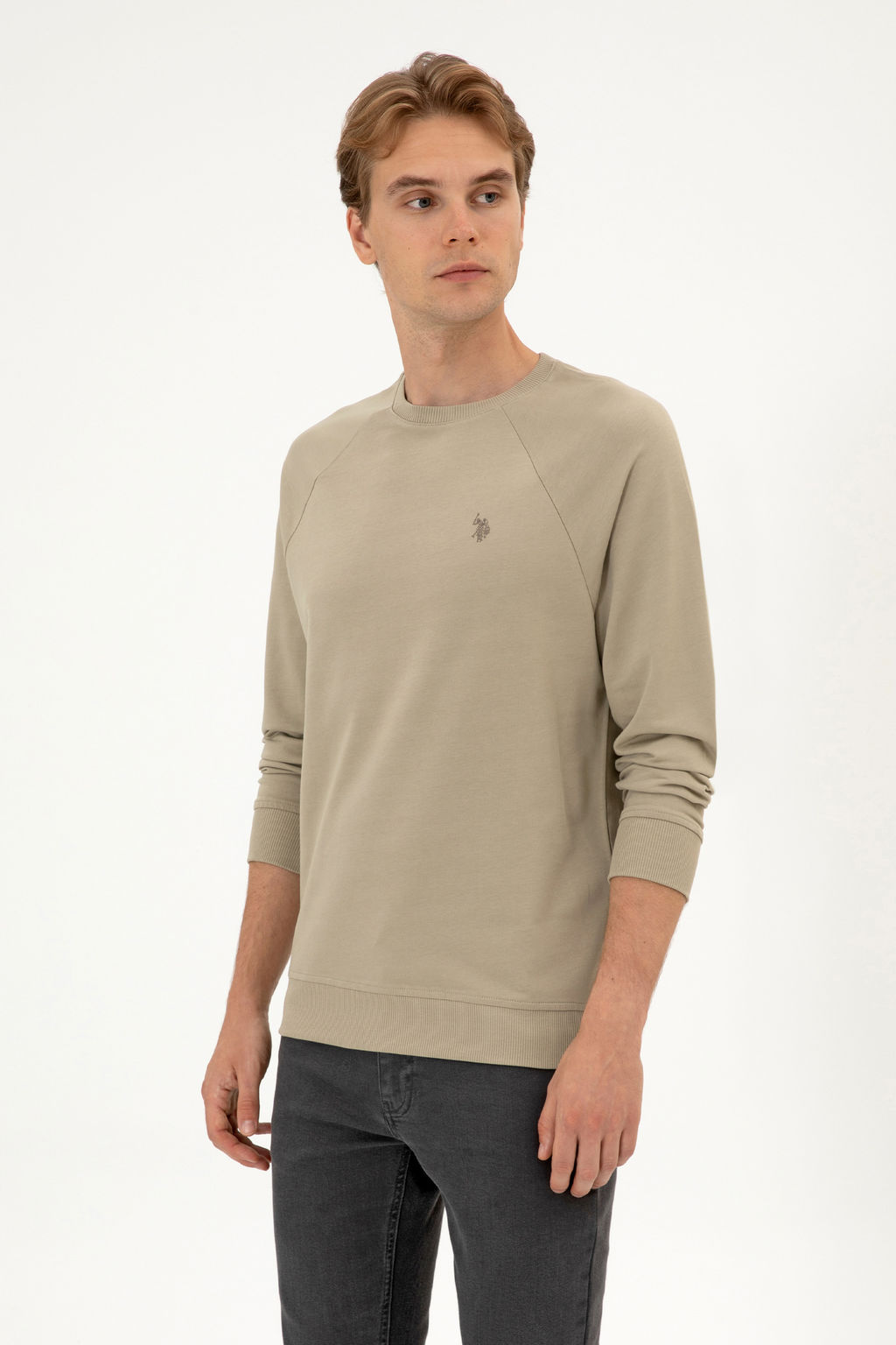 Erkek A__k Haki Basic Sweatshirt Sepette S_rpriz _ndirim - U.s. polo assn фото 10