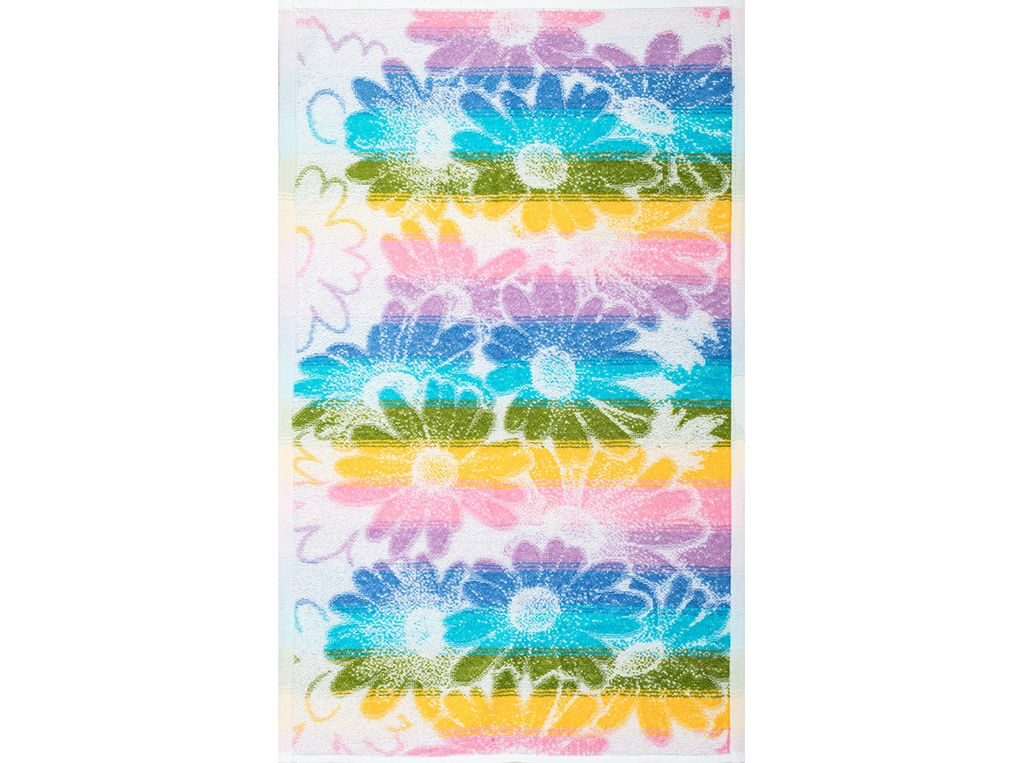 Полотенце махровое 6с104.411ж1 Ромашковый букет (белая рад) 67х40см