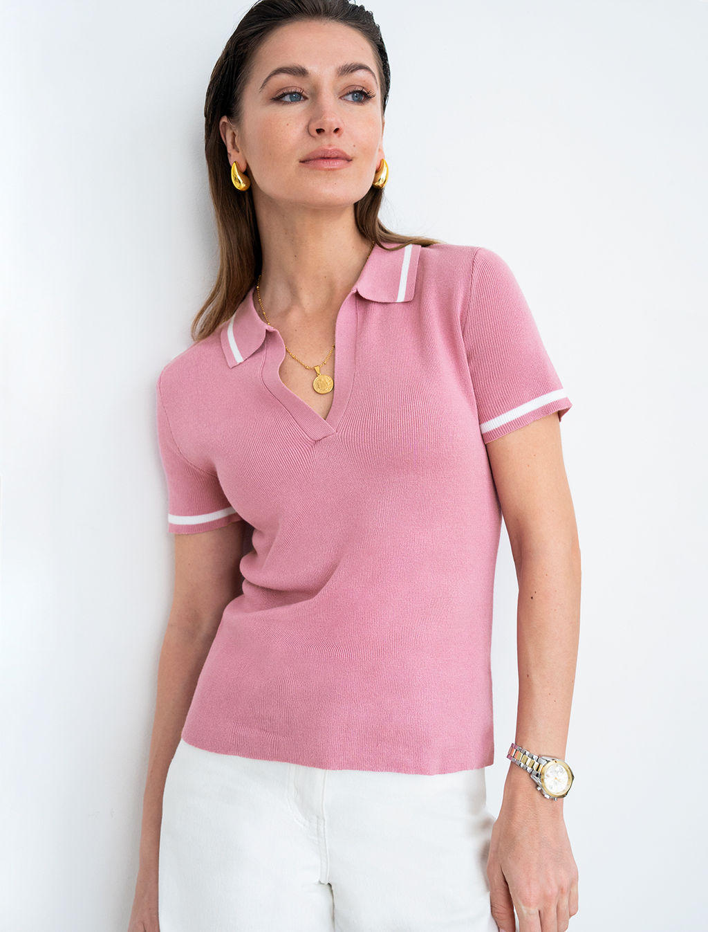 VILATTE / Поло тонкой вязки из вискозы  фото 2