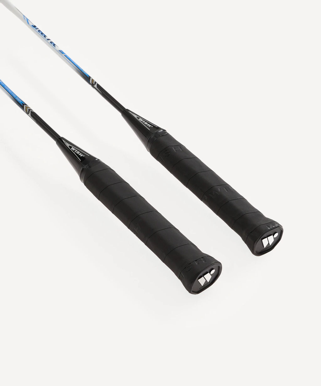 Набор для бадминтона Wish Steeltec 9 (2 ракетки + 2 волана), белый/синий  фото 4