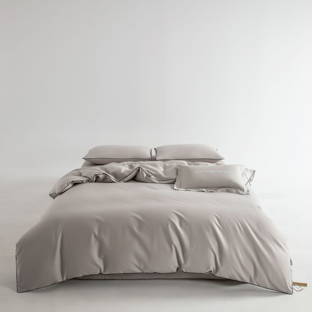 Комплект постельного белья Однотонный Сатин Элитный OCE002 Дуэт Семейный 4 Наволочки