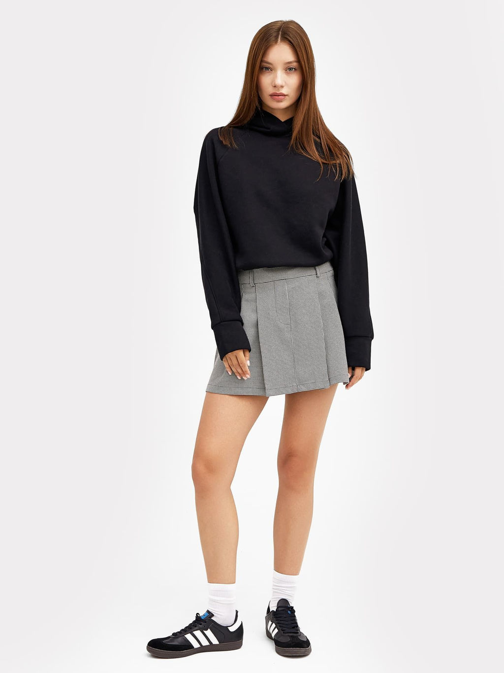 Юбка женская мини в складку в молочно-черную лапку молочно -черная лапка 152783 - Mark formelle фото 2