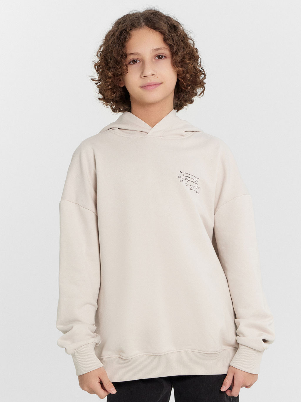 Худи для мальчиков кремовое с принтом Беловежская пуща - Mark formelle фото 2