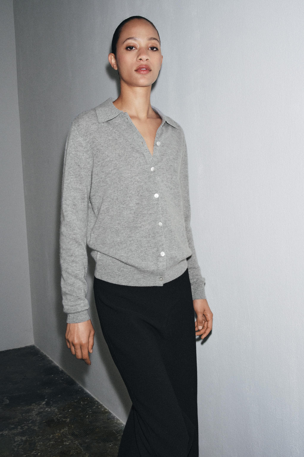 WOOL AND CASHMERE POLO CARDIGAN - Zara фото 6