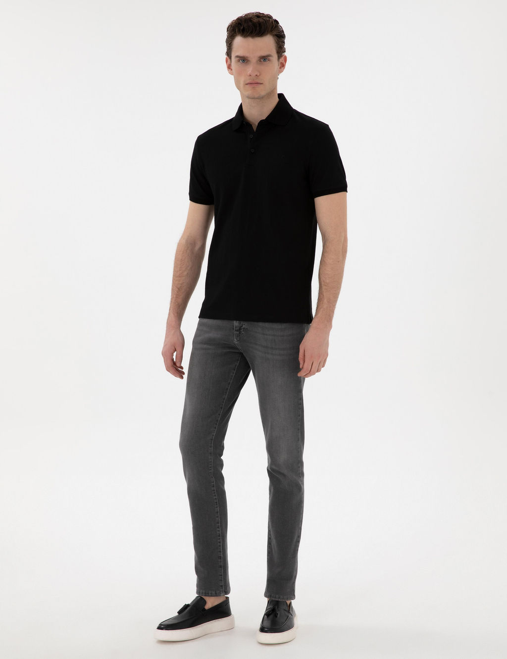 Siyah Slim Fit Ti__rt
