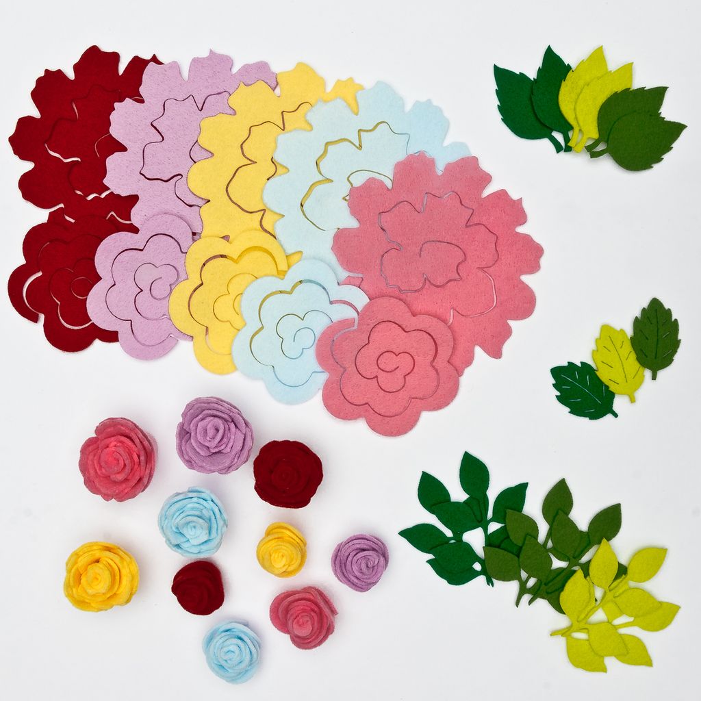 Лазерная вырубка из фетра Цветочек №5 8 см (5 шт) ярко-розовый RN 09 - No name фото 2