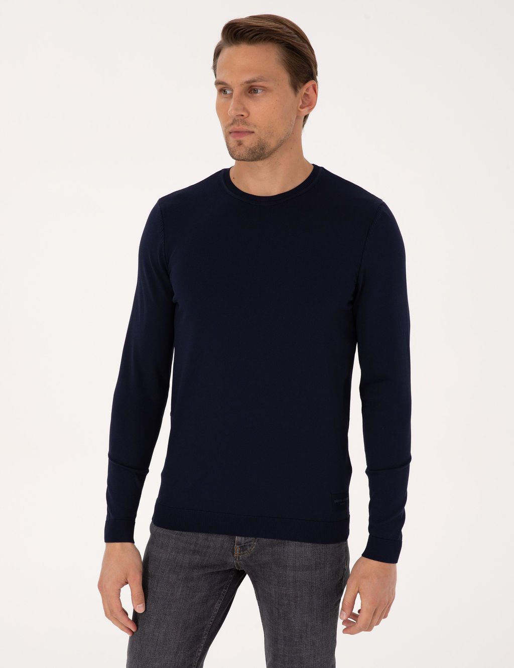 Lacivert Slim Fit Bisiklet Yaka Triko Kazak - Pierre cardin фото 3