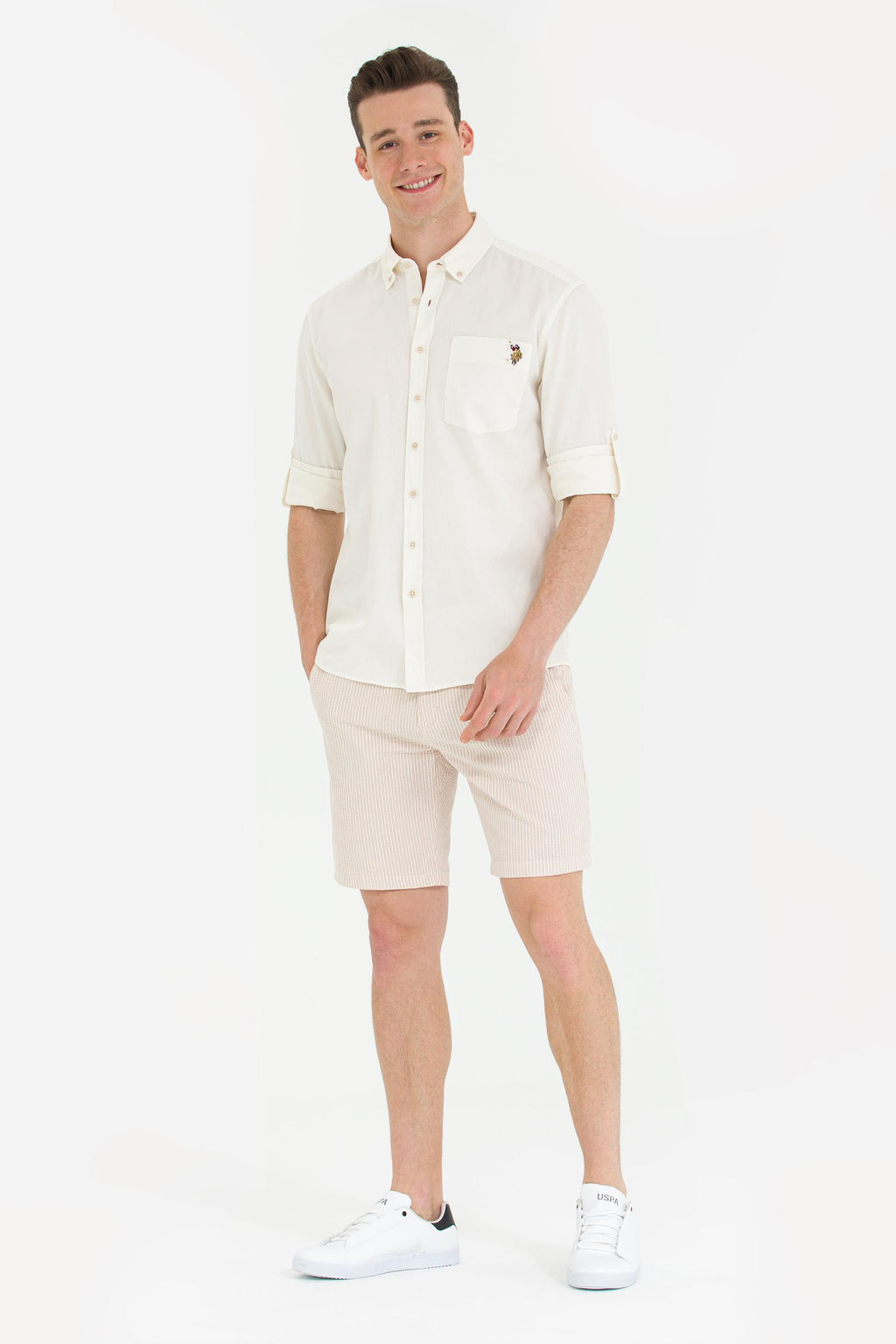 U. S. Polo Assn / Мужская рубашка с длинным рукавом Stone - U.s. polo assn фото 18