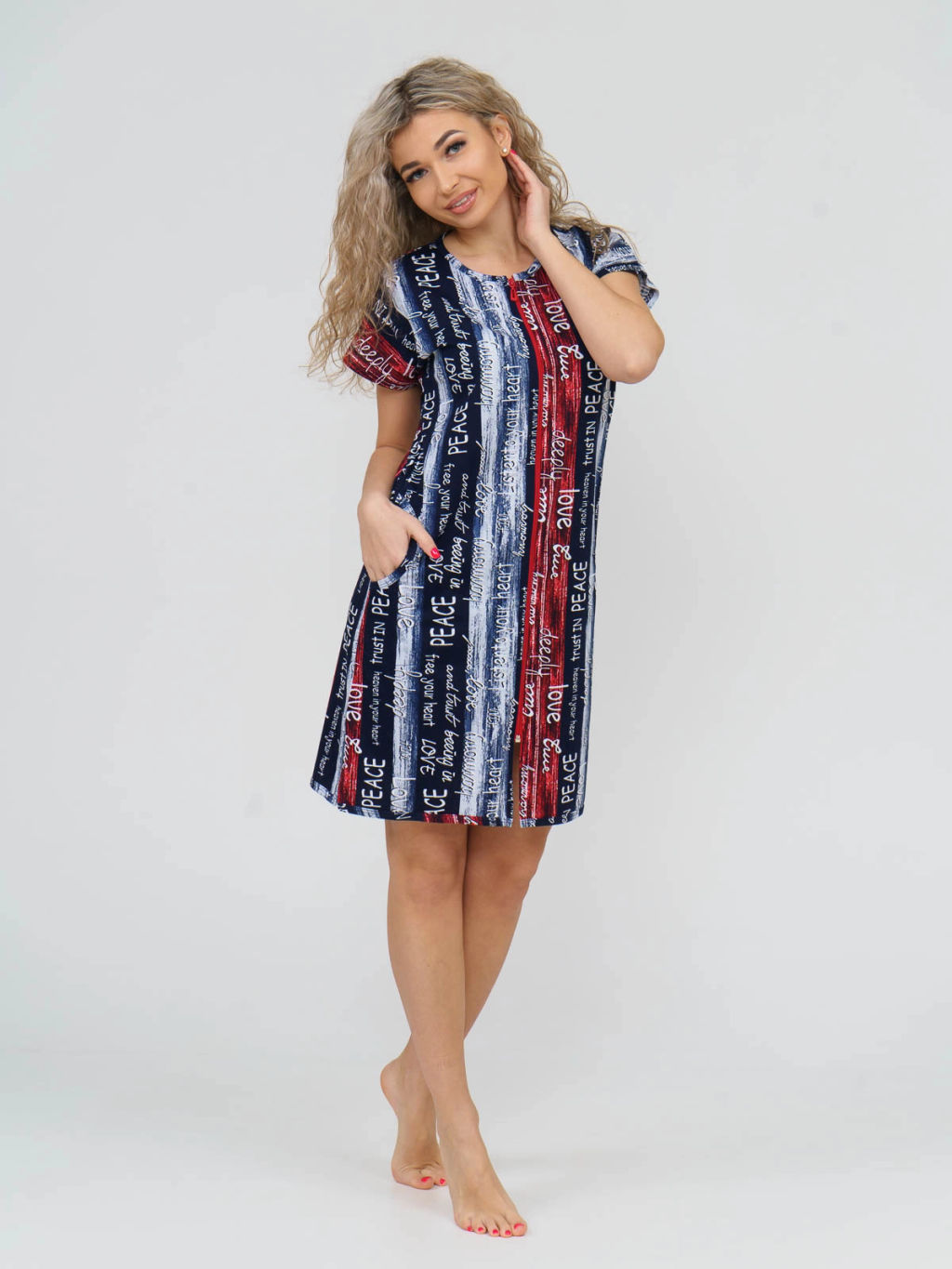 Халат женский, цвет синий