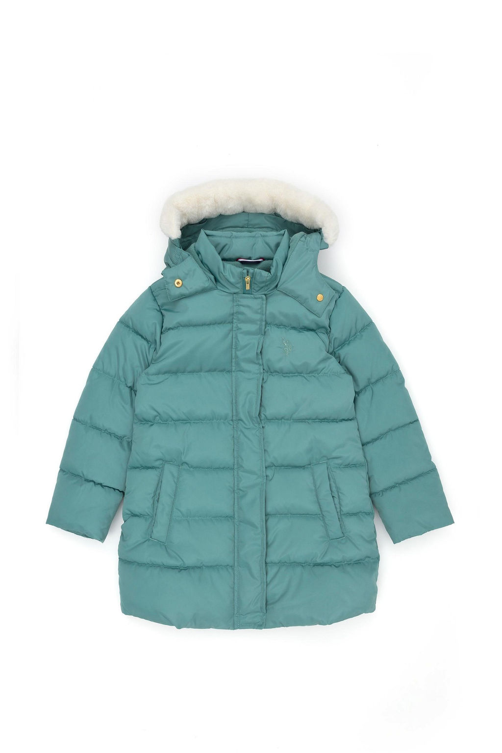 U. S. Polo Assn Мятное пальто с капюшоном для девочки - U.s. polo assn фото 6