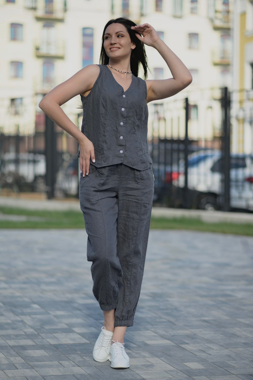 Жилет 100% лен - Новый лен фото 2