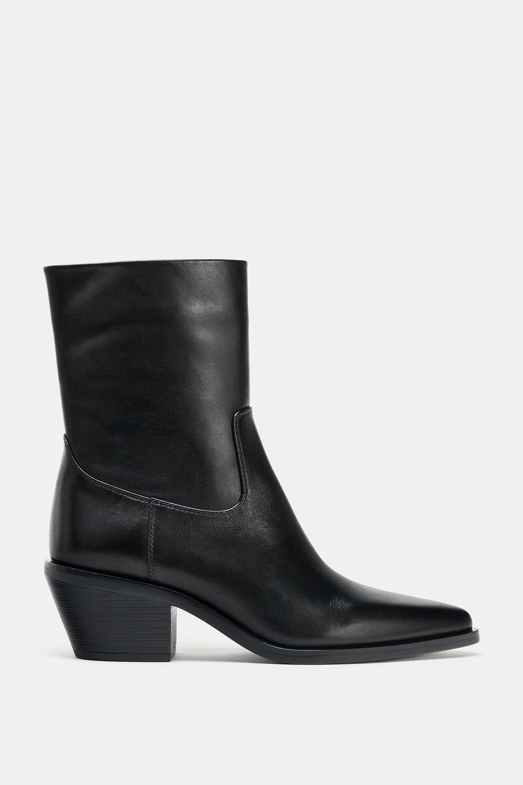 LEATHER COWBOY ANKLE BOOTS - Zara фото 2