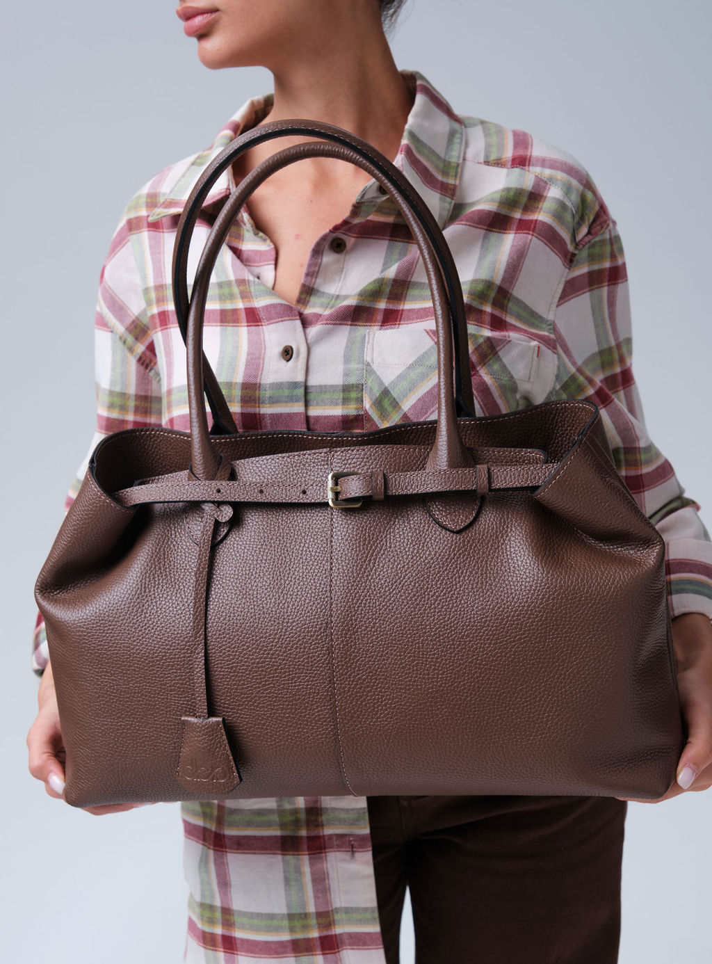 Кожаная сумка Daniela DBR 31375 коричневый какао  фото 3