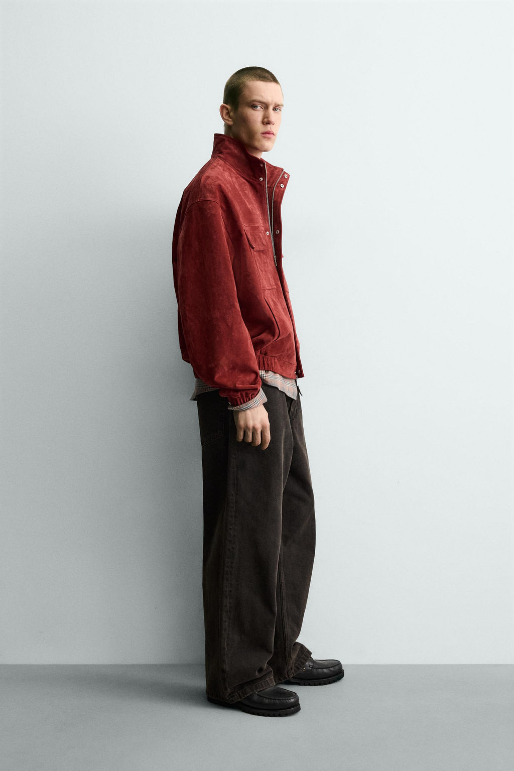 RELAXED FIT LEATHER JACKET - Zara фото 4