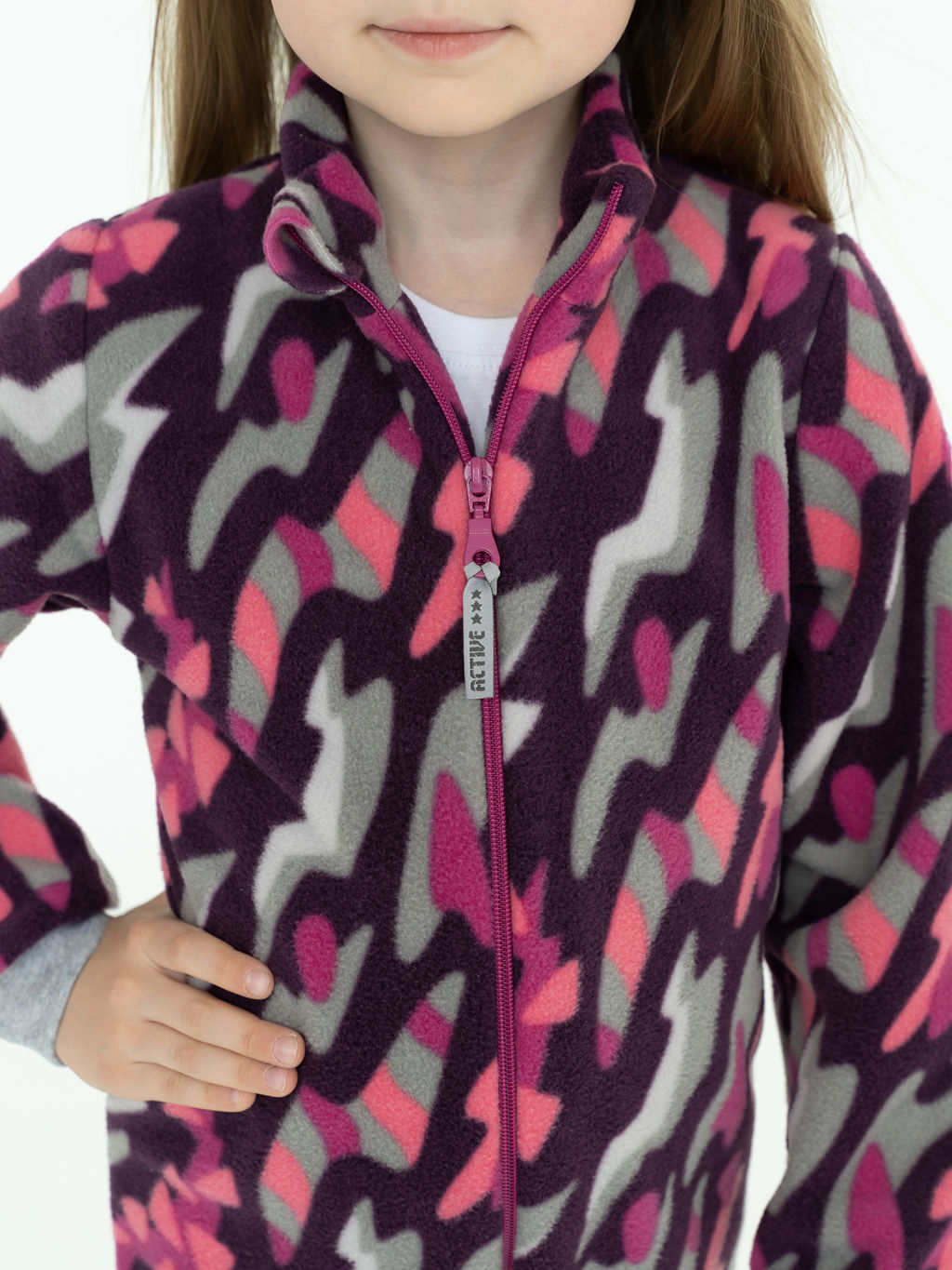 Купить комбинезон детский лиловый абстракция 279(ш) прямая молния (104, 56)