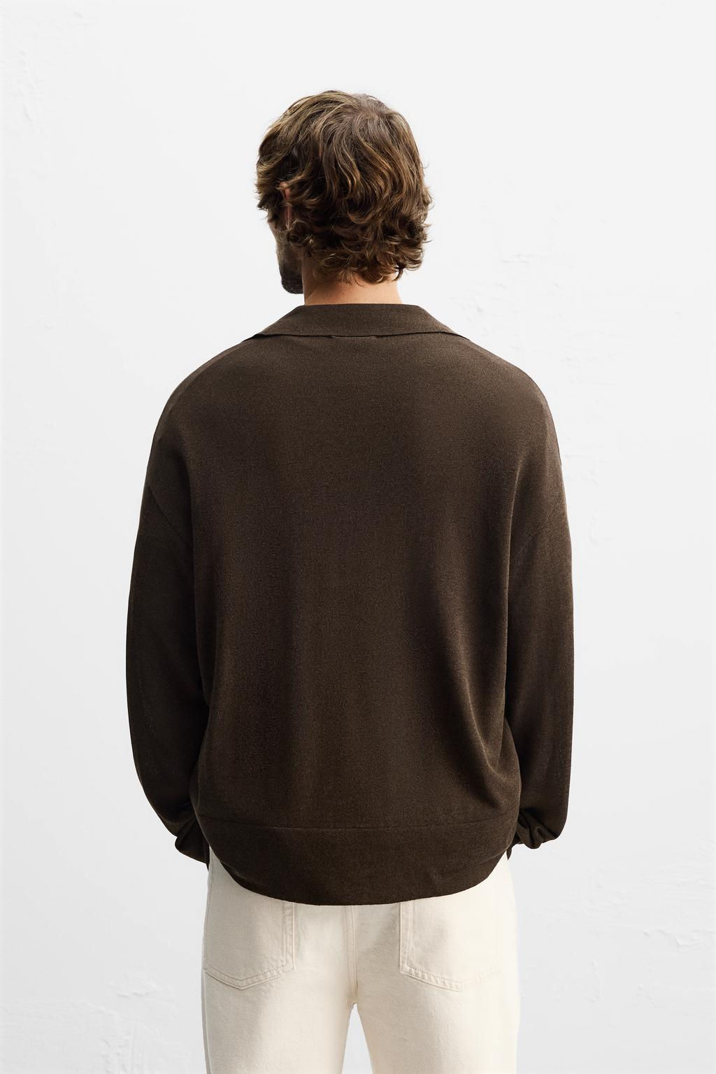 VISCOSE/COTTON KNIT POLO SHIRT - Zara фото 11