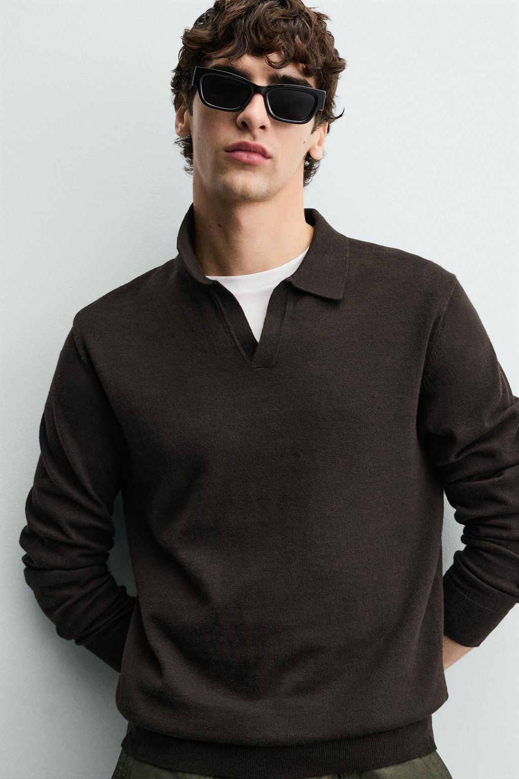 POLO PUNTO REGULAR FIT / Chocolate - Zara фото 5
