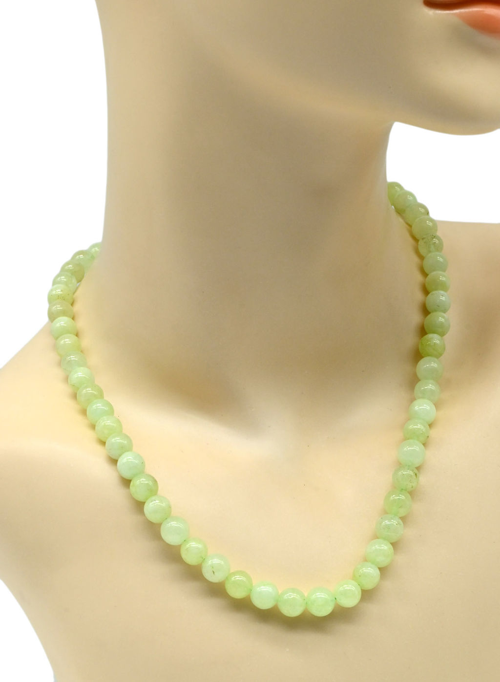 Бусы из камня кальцита шарик 8мм цв.салатовый, 48см