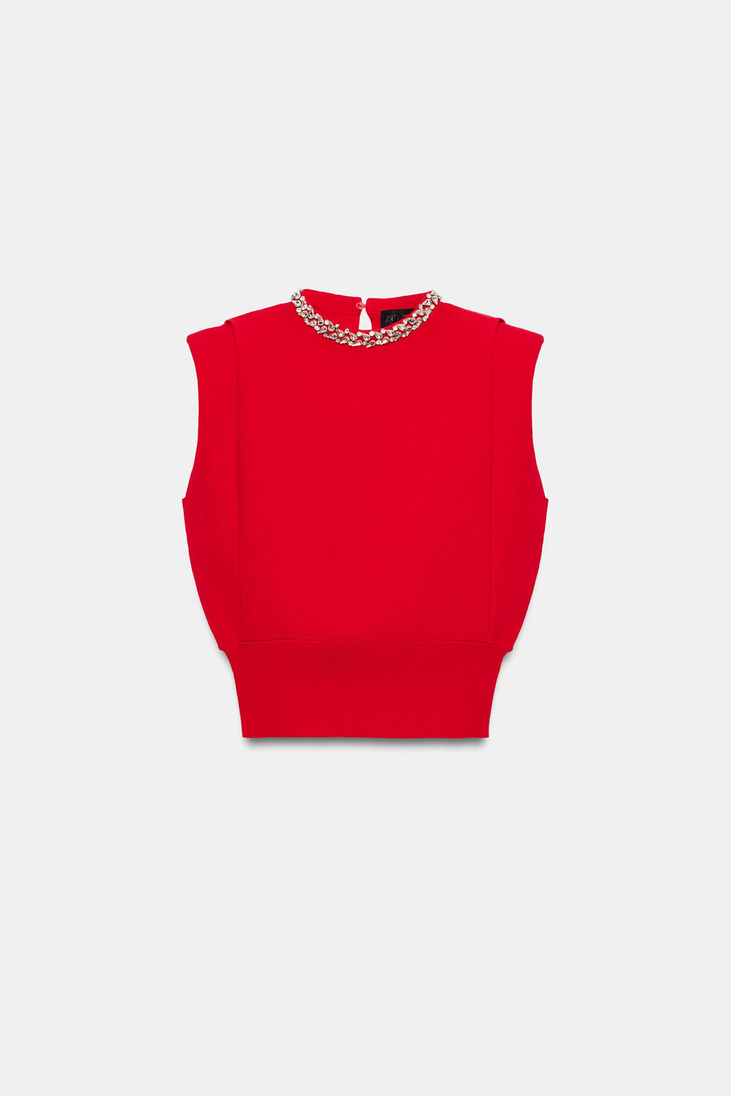 TOP HOMBRERAS CUELLO JOYA / Rojo - Zara фото 7