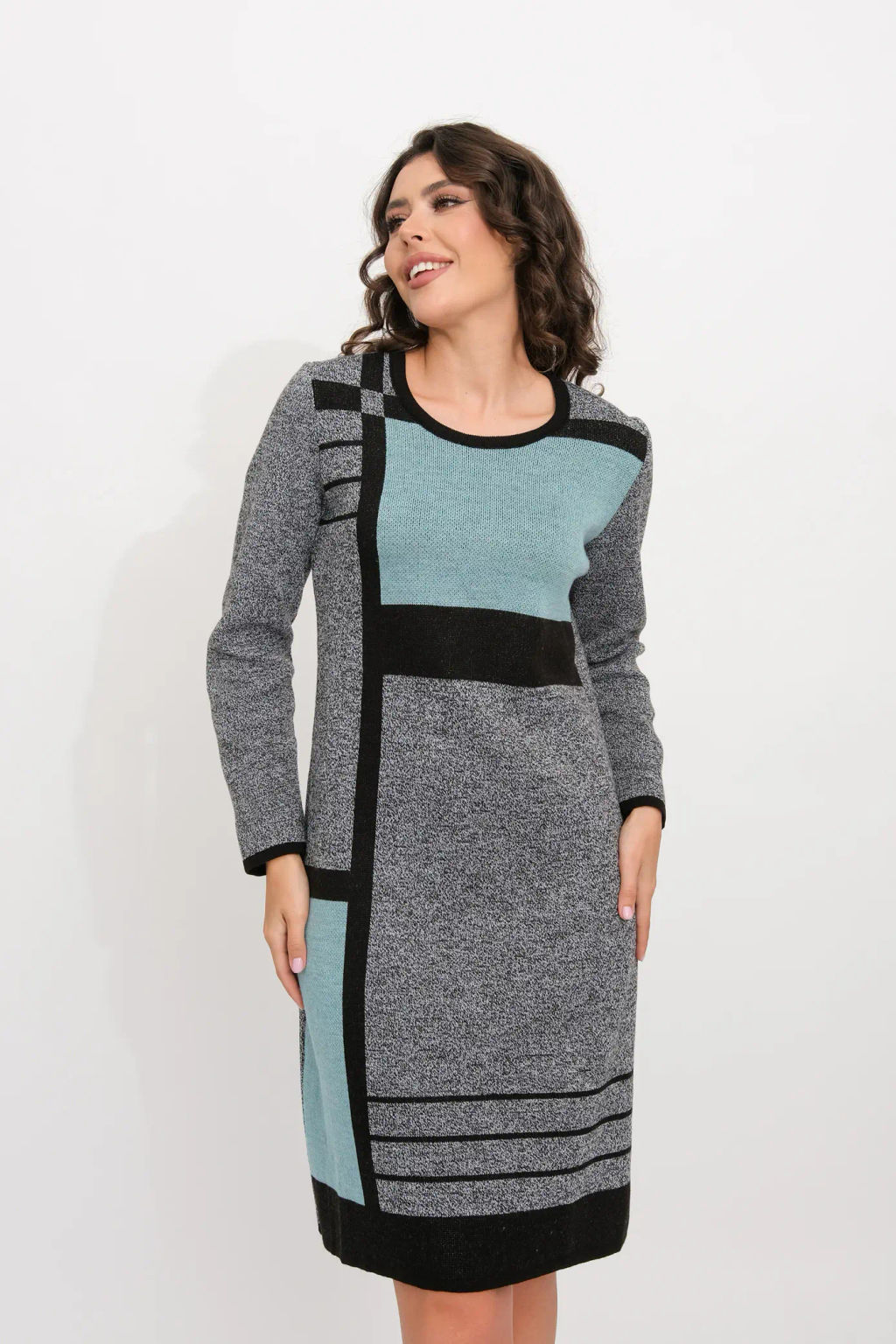 ЗЛАТА Платье С 1561/серо-мятный