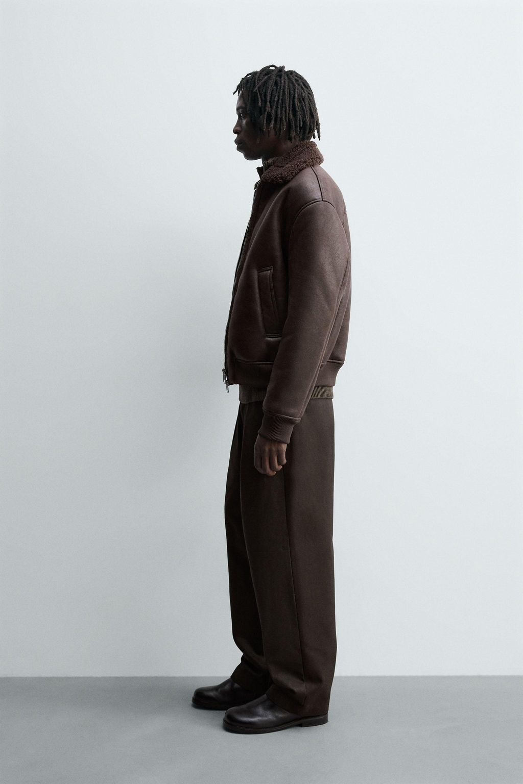 DOUBLE-FACED LEATHER EFFECT JACKET