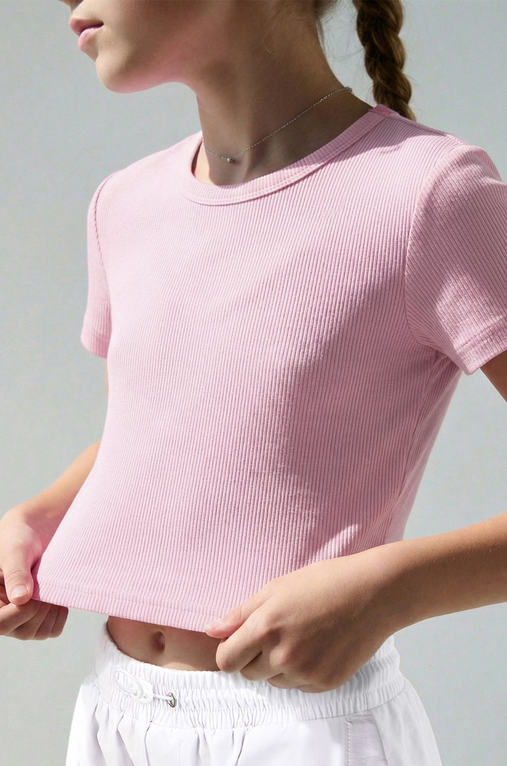 Укороченная футболка в рубчик для девочки Happyfox фото 12