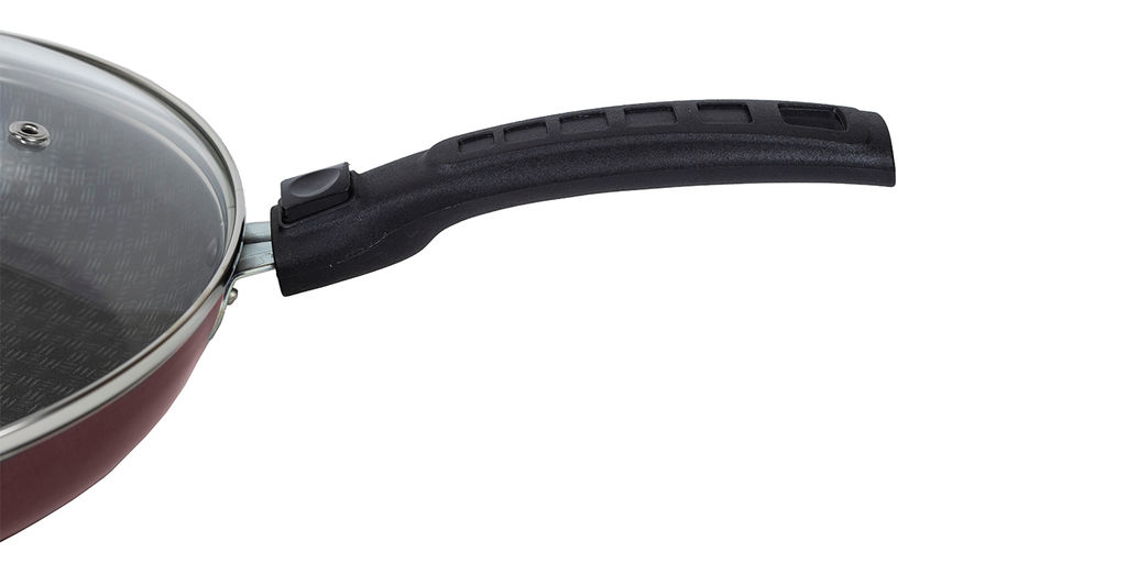 60682434 Сковорода 240мм, 1 ручка, стеклянная крышка "Кружево"