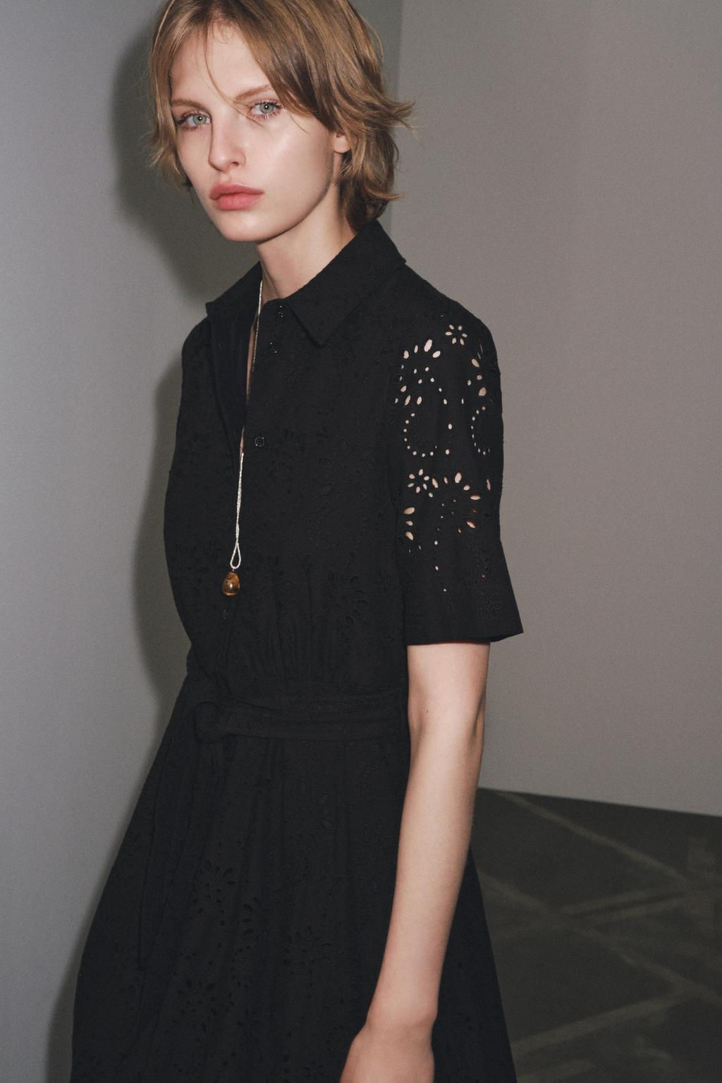 ZW COLLECTION EMBROIDERED SHIRT DRESS - Zara фото 15