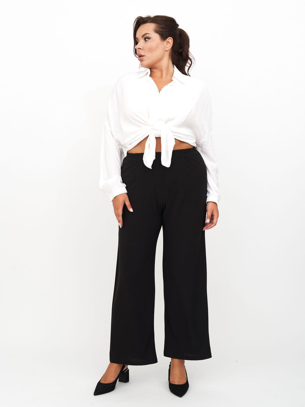 Брюки из холодного трикотажа BB12007BLK01