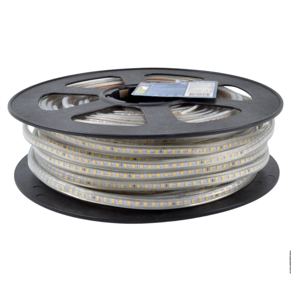 ULS-2835-120LED/m-10mm-IP67-220V-10W/m-50M-3000K Светодиодная гибкая герметичная лента. Бобина 50 м. Теплый белый свет (3000K). TM Uniel.