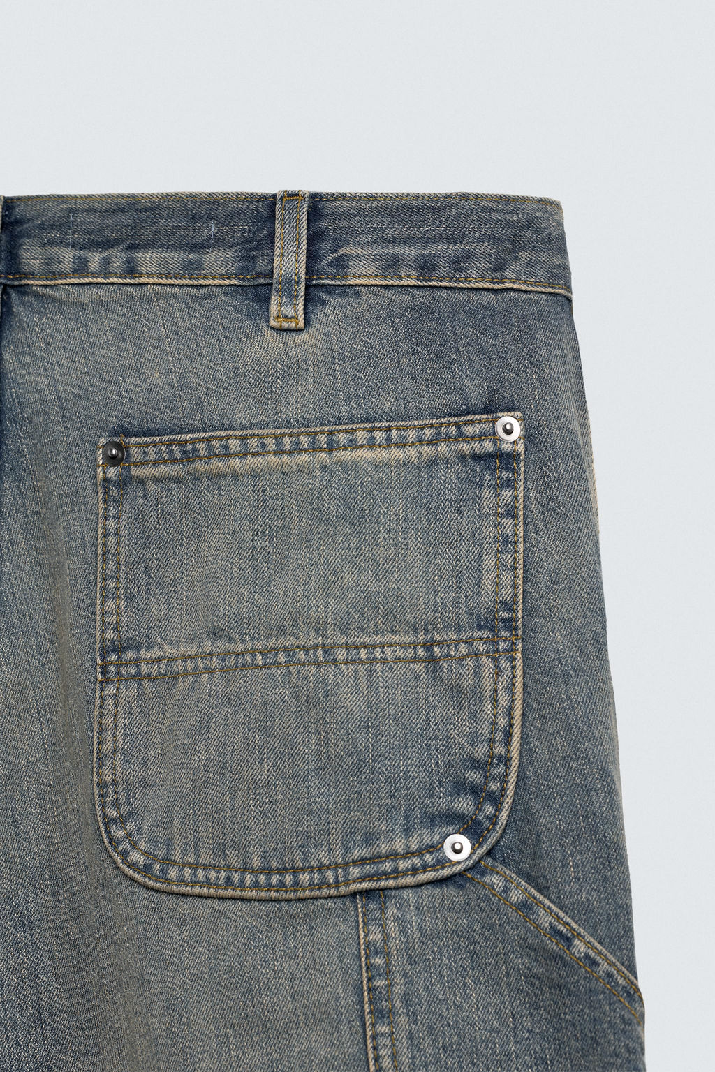 JEANS BOLSILLO CARPINTERO LAVADO / Azul / Verde - Zara фото 10
