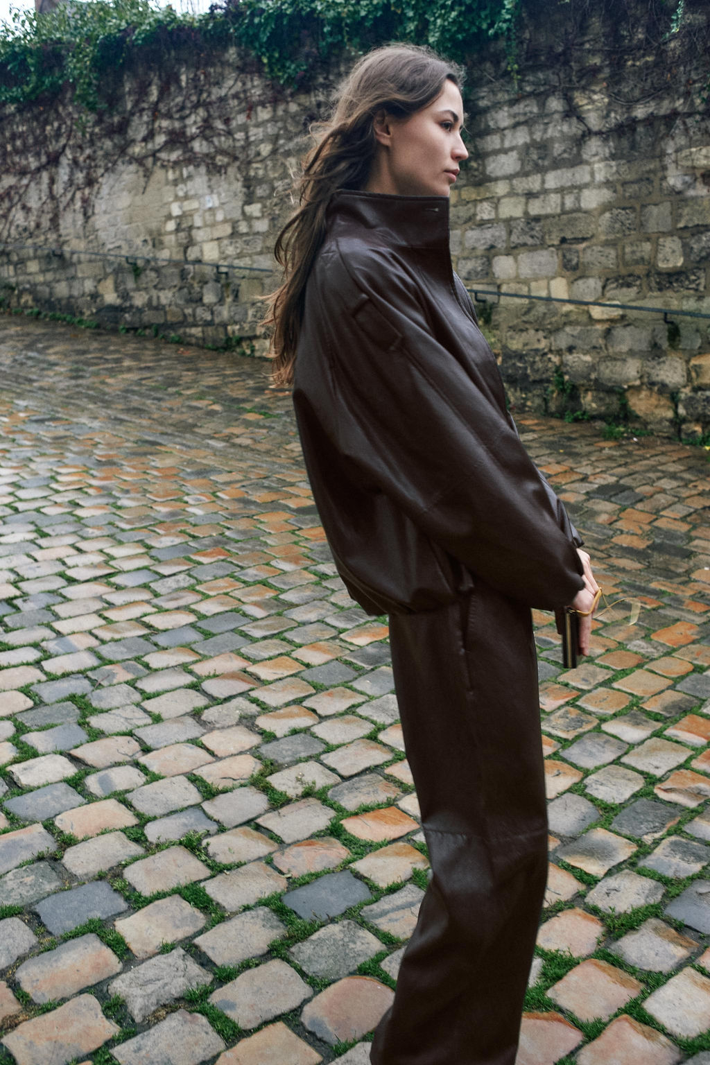FAUX LEATHER HIGH-NECK JACKET - Zara фото 11