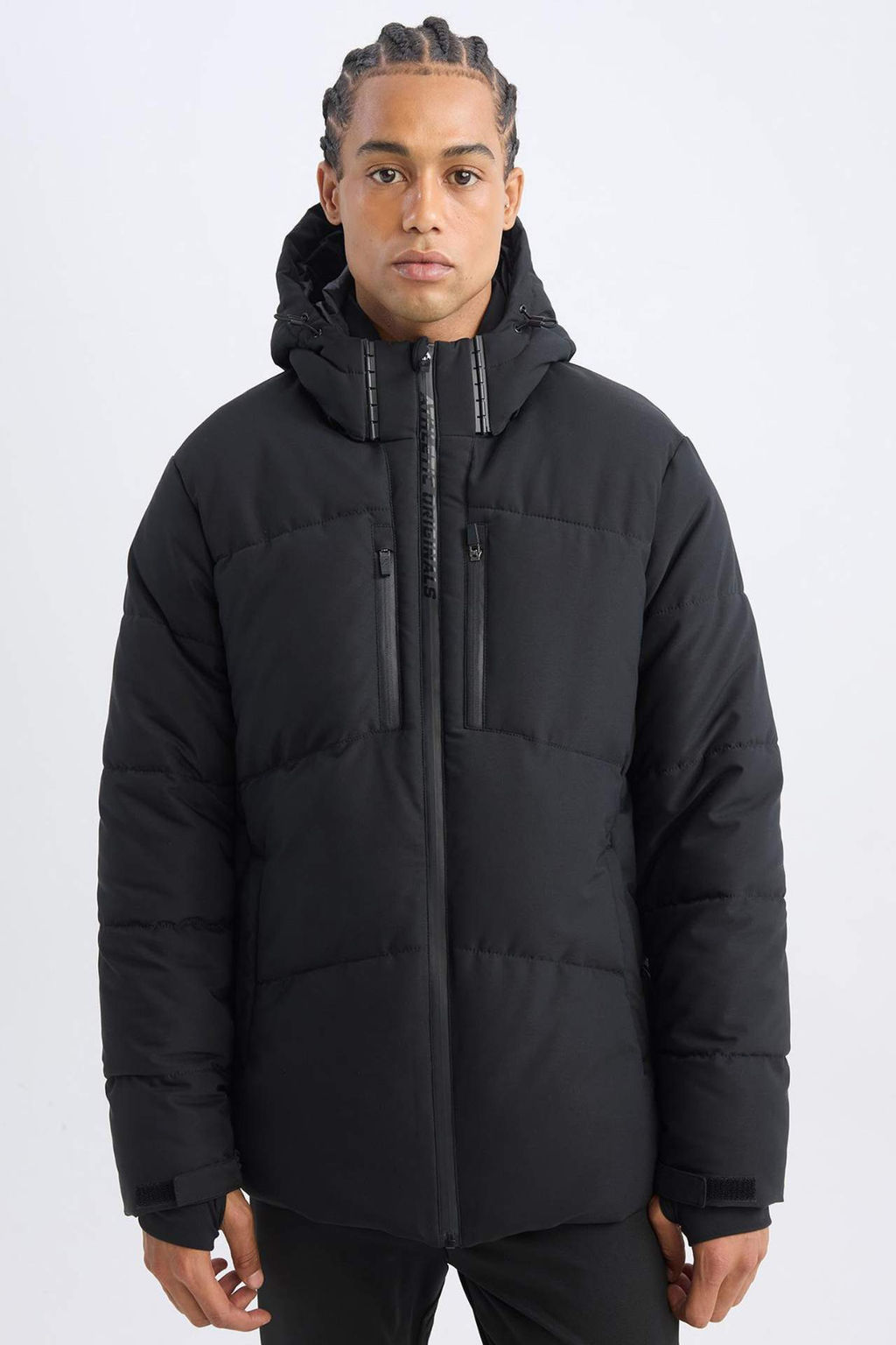 DefactoFit Sisme Mont Su Itici Slim Fit Dar Kesim Kapusonlu Fermuarl? Cepli  фото 3