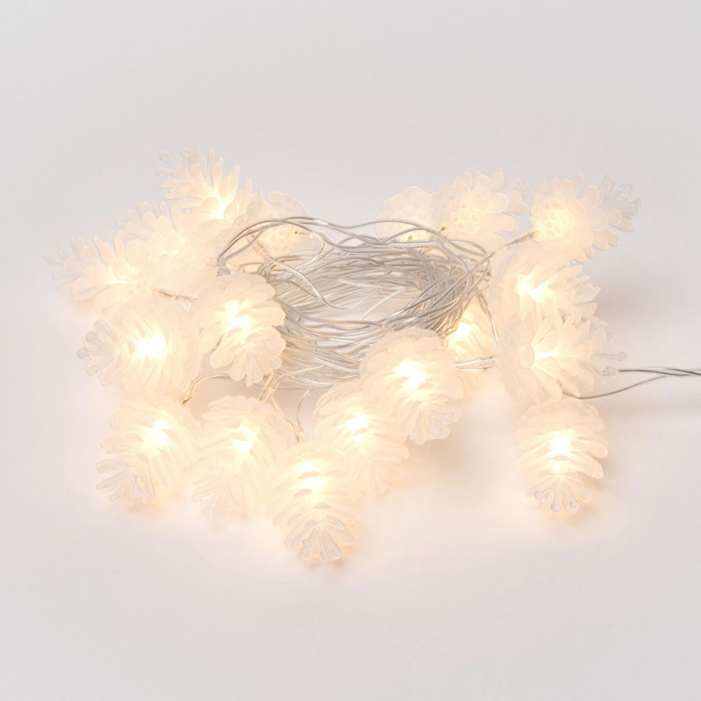 ULD-S0280-020/DTA WARM WHITE IP20 PINE CONES Гирлянда светодиодная Шишки , 20 светодиодов, 2,8 м, теплый белый, IP20, провод прозрачный.