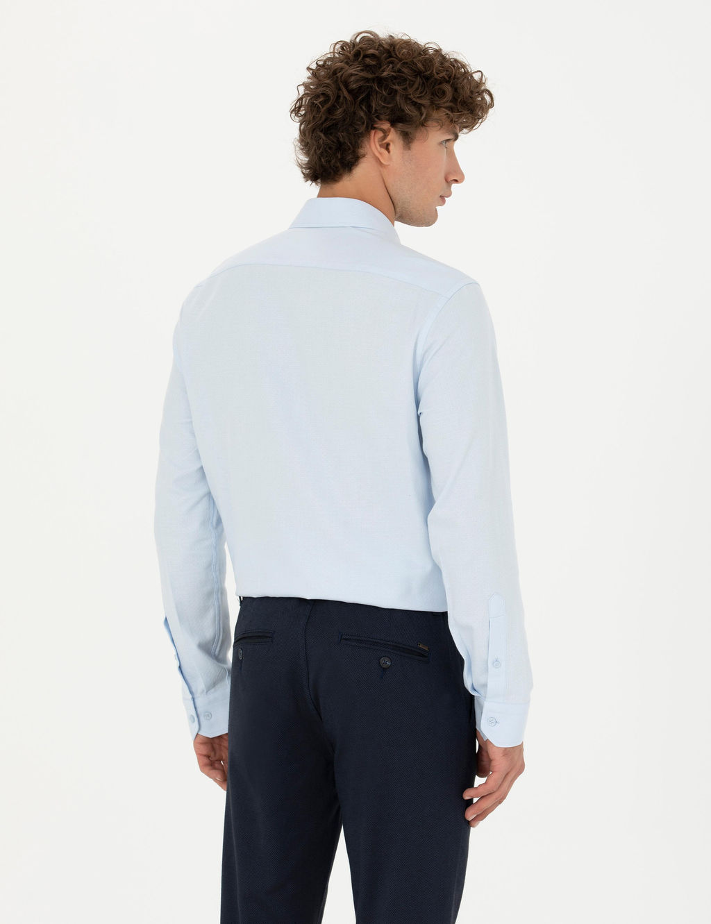 Рубашка Mavi Slim Fit светло-голубая