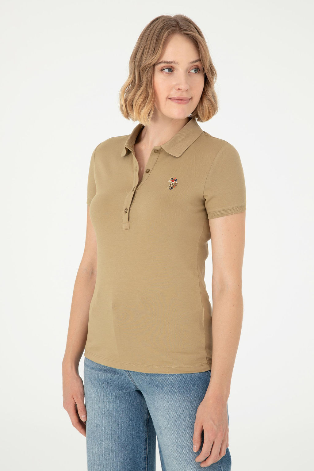 Женская футболка цвета хаки - U.s. polo assn фото 3