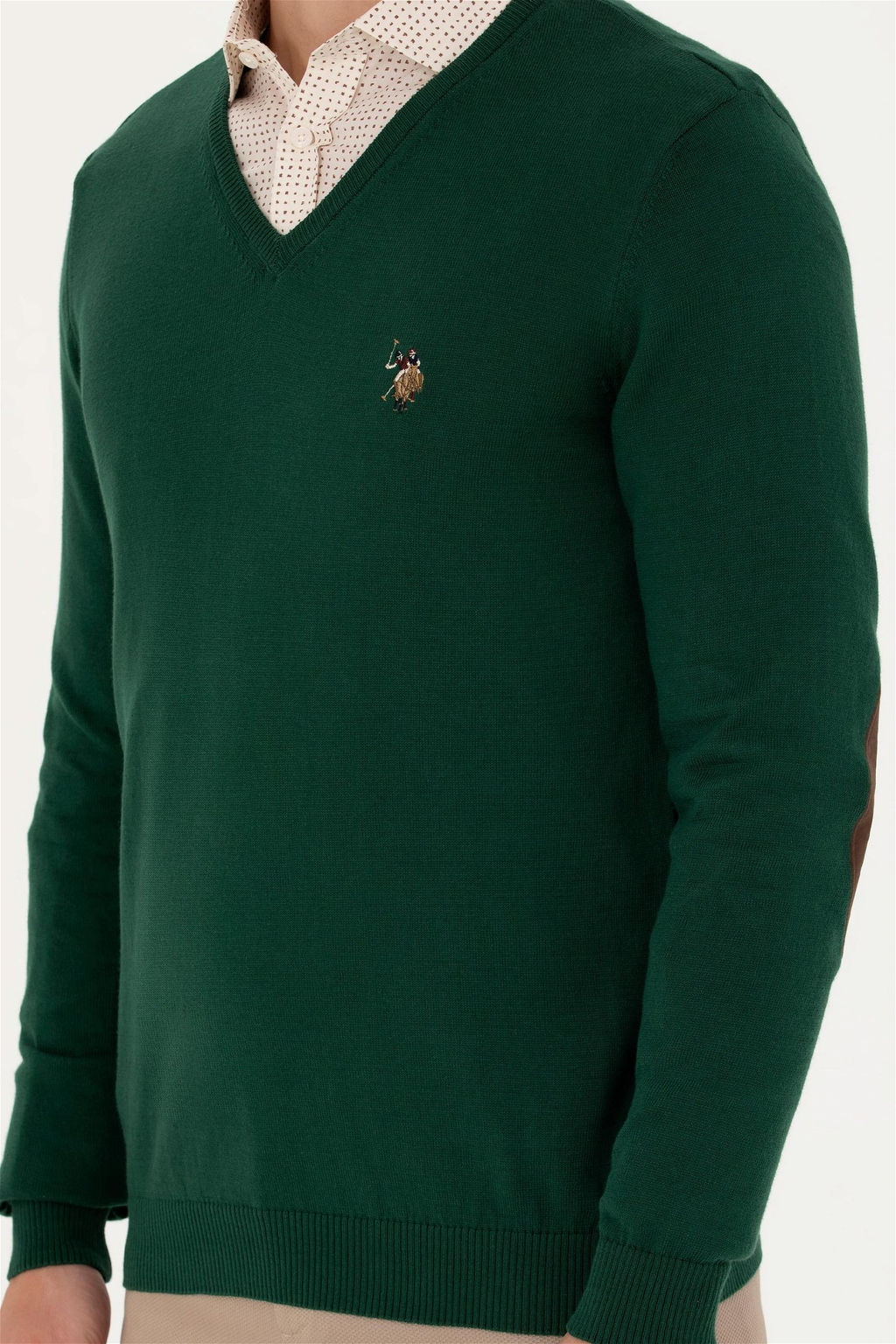 U. S. Polo Assn Мужской зеленый базовый свитер - U.s. polo assn фото 13