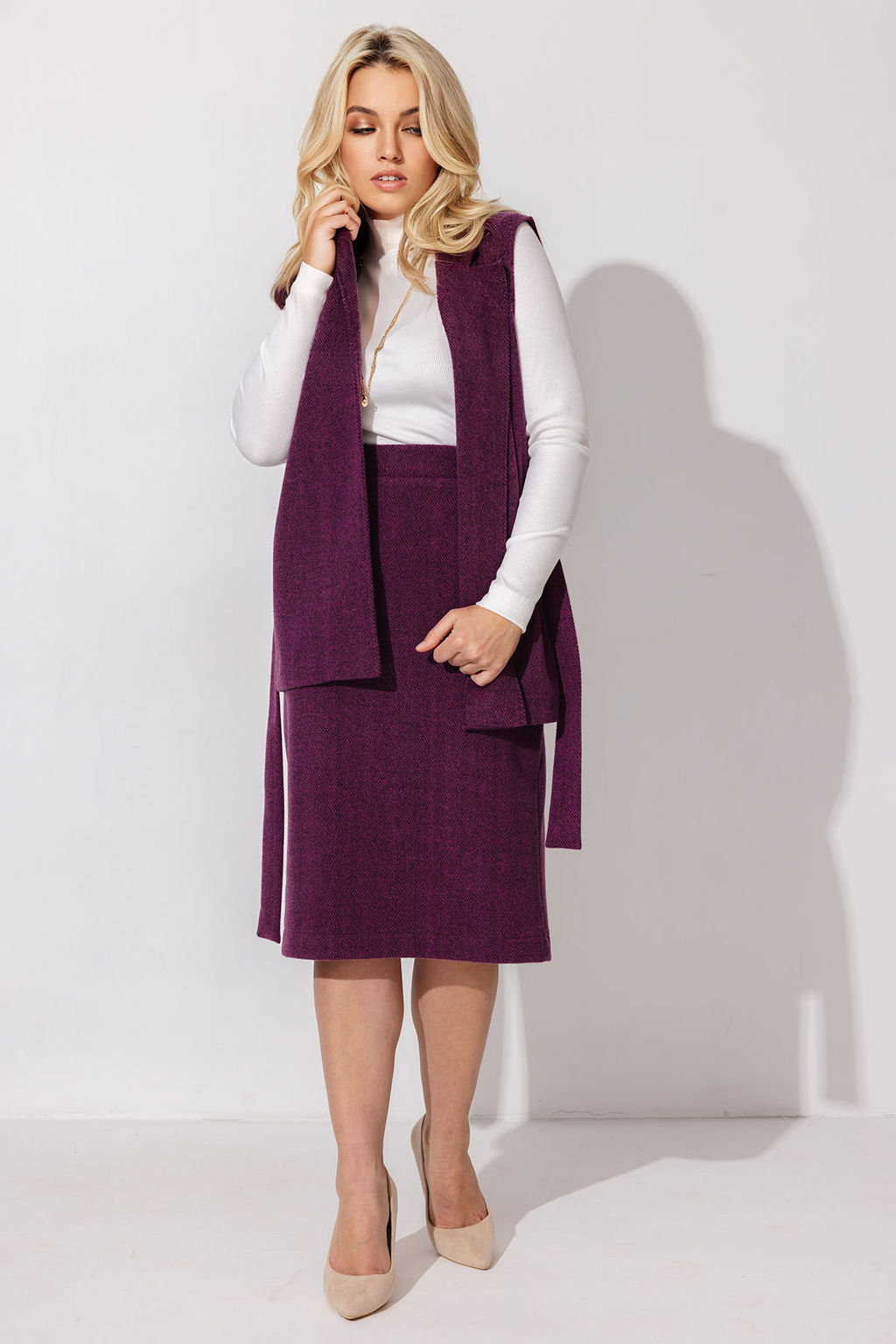 Жилет женский 4372/01/Сливовый - Rise фото 2