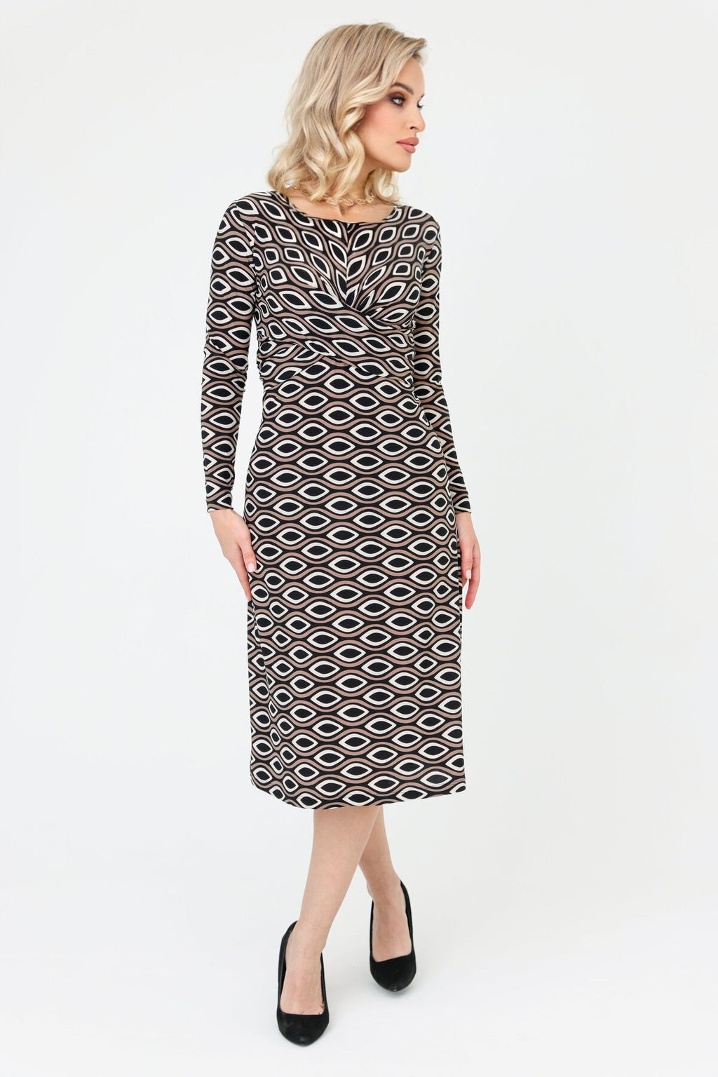 Платье женское 6094/01/Черно-белый - Rise фото 13