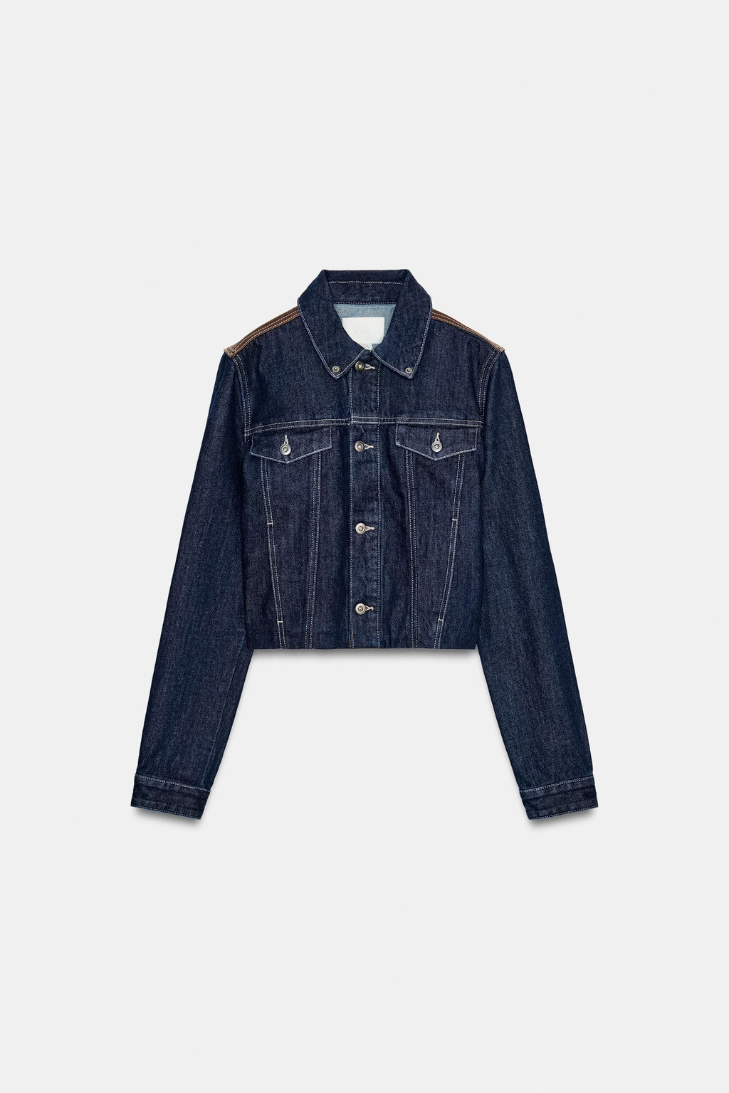 FAUX LEATHER DENIM JACKET - Zara фото 4
