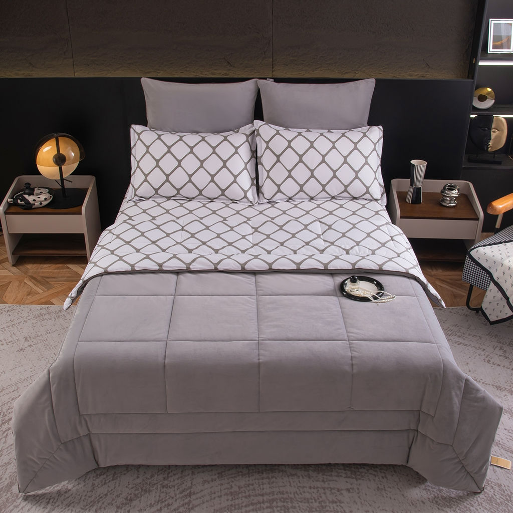 Комплект постельного белья Сатин Velouria Luxe с Одеялом VL011 Евро